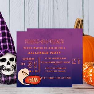 Invitation Tricoter ou traiter Halloween drôle