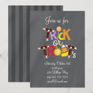 Invitation Tricoter ou traiter une bonbon