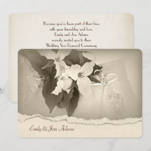 Invitation Trillium en sépia ton Mariage Vow Renewal