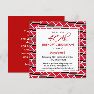 Invitation TRINIDAD TOBAGO DRAPEAU Personnalisé Anniversaire 