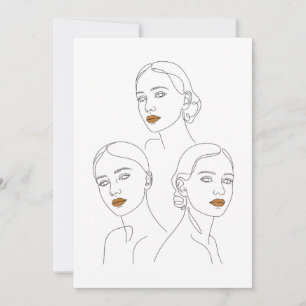 Invitation Trio d'art en ligne féminin élégant, féminin minim