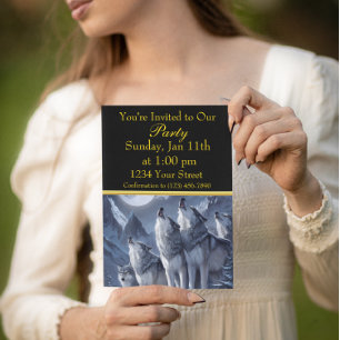 Invitation Trio de loups au sommet de minuit