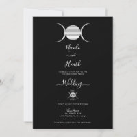 Triple Déesse Cycle Lunaire Mariage Argent & Noir