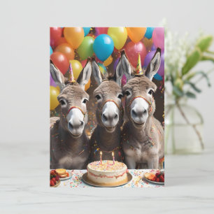 Invitation Triple the Joy : Un âne triplé l'anniversaire de B