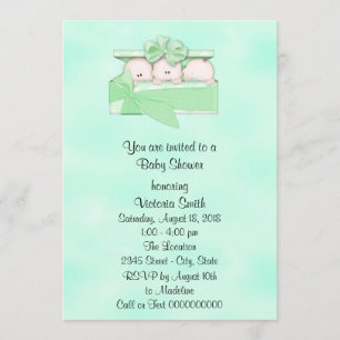 Invitation Triplets Baby showers bébé sans sexe