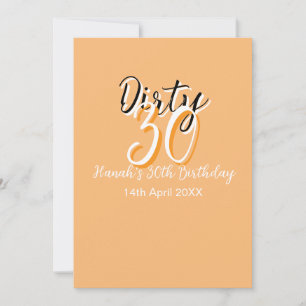 Invitation Triste trente orange blanc simple rétro annonce d'