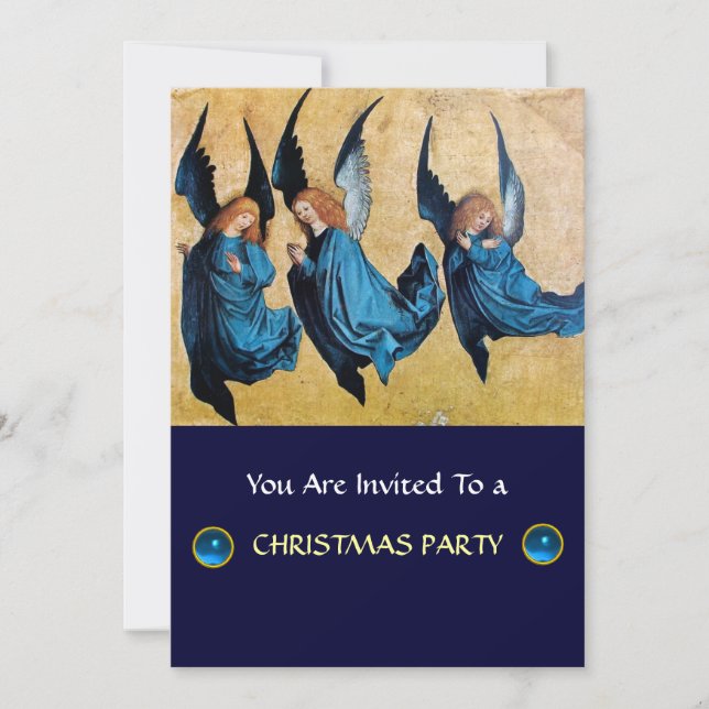 Invitation TROIS ANGELS EN BLEU, Sapphire (Devant)