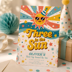 Invitation Trois dans le soleil 3ème anniversaire Sunshine