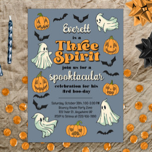 Invitation Trois Esprit Fantôme Troisième Halloween Automne A