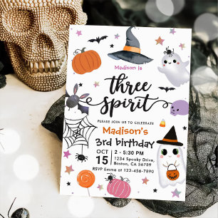 Invitation Trois Esprit Halloween 3e anniversaire