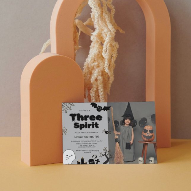 Invitation Trois Esprit Halloween 3ème anniversaire (Créateur téléchargé)