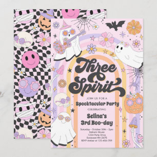 Invitation Trois Esprit Halloween Super Fantôme 3e anniversai