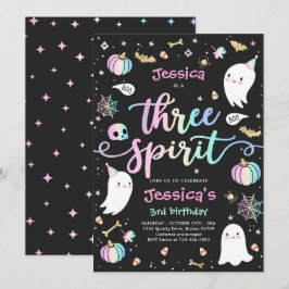 Invitation Trois Esprit mignon Halloween Fantôme 3e anniversa