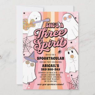 Invitation Trois Esprit Super Halloween Troisième fête d'anni