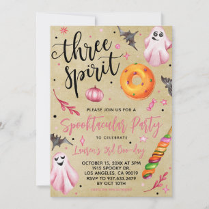 Invitation Trois Esprits Épouvantable Anniversaire Halloween