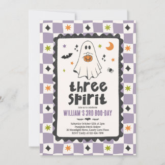 Invitation Trois Esprits Garçon Fantôme Halloween 3ème Annive