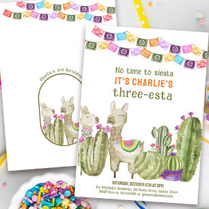 Invitation Trois-esta 3e anniversaire Fiesta Pas le temps de