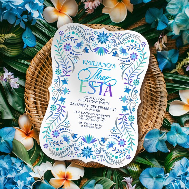 Invitation Trois esta Fiesta 3e anniversaire garçons (Créateur téléchargé)