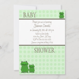 Invitation Trois grenouilles - baby shower vert