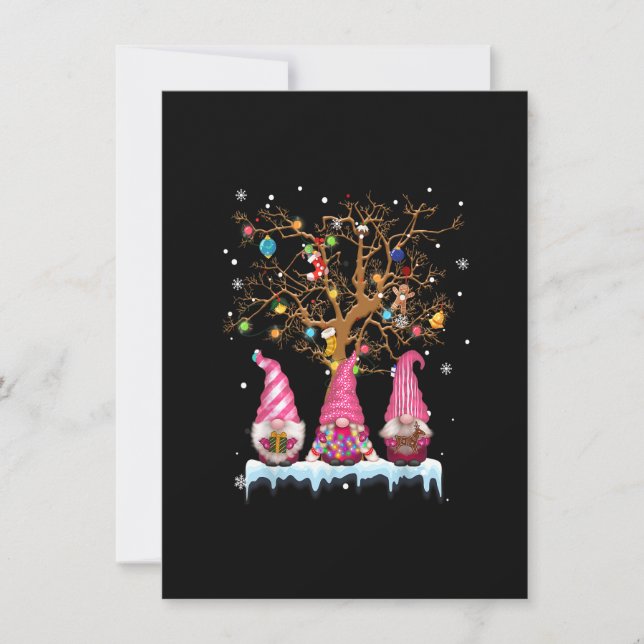 Invitation Trois natifs nordiques Noël hiver Elfes suédoises (Devant)