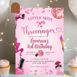 Invitation Trois Parties scintillant roses se maquillent Anni