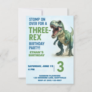 Invitation Trois Rex Boys 3e fête d'anniversaire