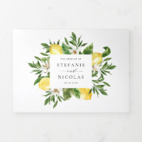Aquarelle Citrons et fleurs de citron Mariage