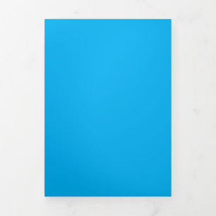 Invitation Trois Volets Bleu ciel clair Couleur solide Design Arrière - pl