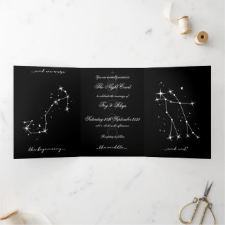 Invitation Trois Volets  BookTok Romantacy Wedding Invite - Scorpio/Gemini