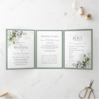 Botanique Verdure Floral Aquarelle Repas Mariage