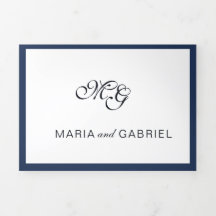 Cadre bleu marine classique Mariage élégant