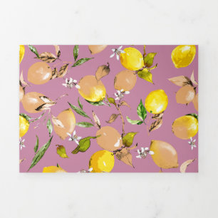 Invitation Trois Volets Citrons aquarelle 25