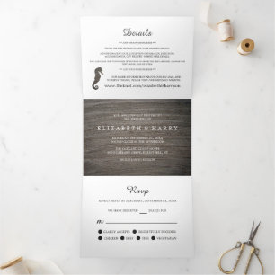 Invitation Trois Volets Clay Seahorse Mariage Suite