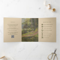 Code QR Forêt Rustique Élégant Mariage