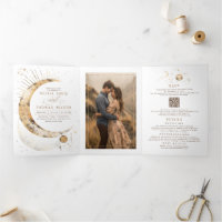 Crescent Moon Sun Halo Celestial Mariage Photo