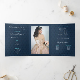 Invitation Trois Volets Deux Photo Silhouette Tropicale Charro Quinceanera