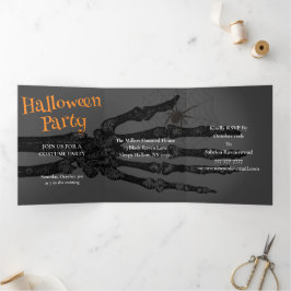 Invitation Trois Volets Entrez À Vos Propres Risques Partie D'Halloween