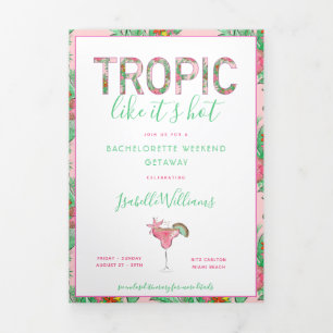 Invitation Trois Volets Itinéraire de la plage de Preppy