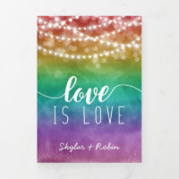 L'amour est amour Fairylights Rainbow Gay Mariage