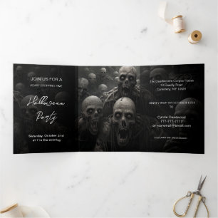 Invitation Trois Volets Les morts font monter le parti Halloween