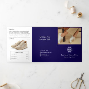 Invitation Trois Volets Logo et image personnalisés minimalistes simples