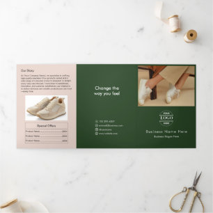 Invitation Trois Volets Logo et image personnalisés minimalistes simples
