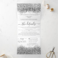 Luxury Silver White Parties scintillant Registre D