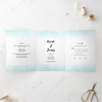 Mariage aquarelle sarcelle et or Hippocampe