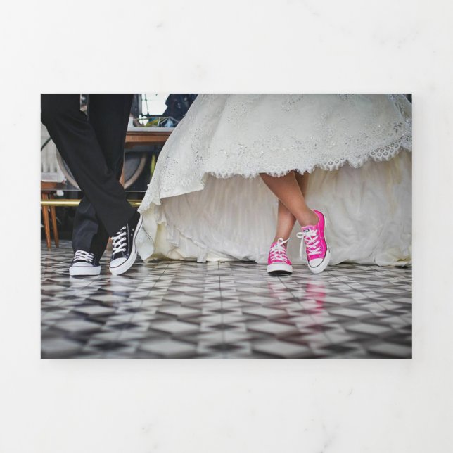 Invitation Trois Volets Mariage Chaussures de Mariée Robe de Mariage (Page de couverture)