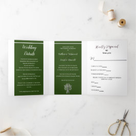 Invitation Trois Volets Mariage classique à deux couleurs