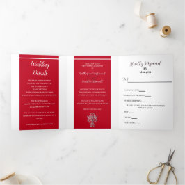 Invitation Trois Volets Mariage classique à deux couleurs
