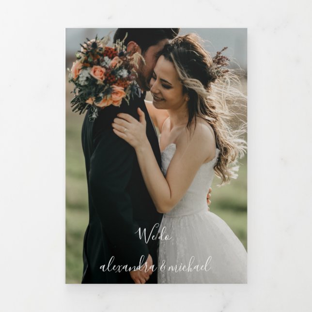 Invitation Trois Volets Mariage de automne de tournesol rustique (Page de couverture)