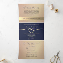 Mariage Élégant Rose Gold et Bleu Nuit