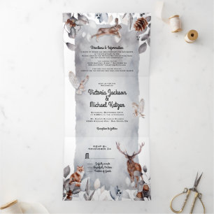 Invitation Trois Volets Mariage forestier cool